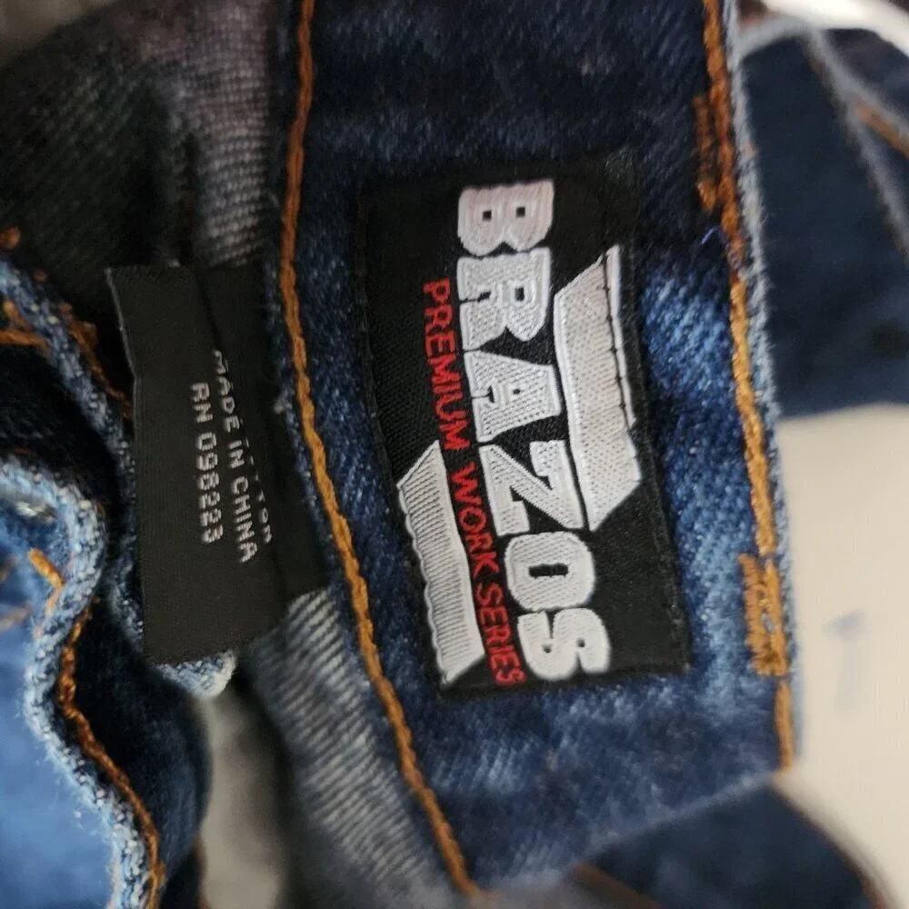 Brazos Jeans Mens 41 x 29 Blue Denim Relaxed Fit Workwear Heavyweight Pants